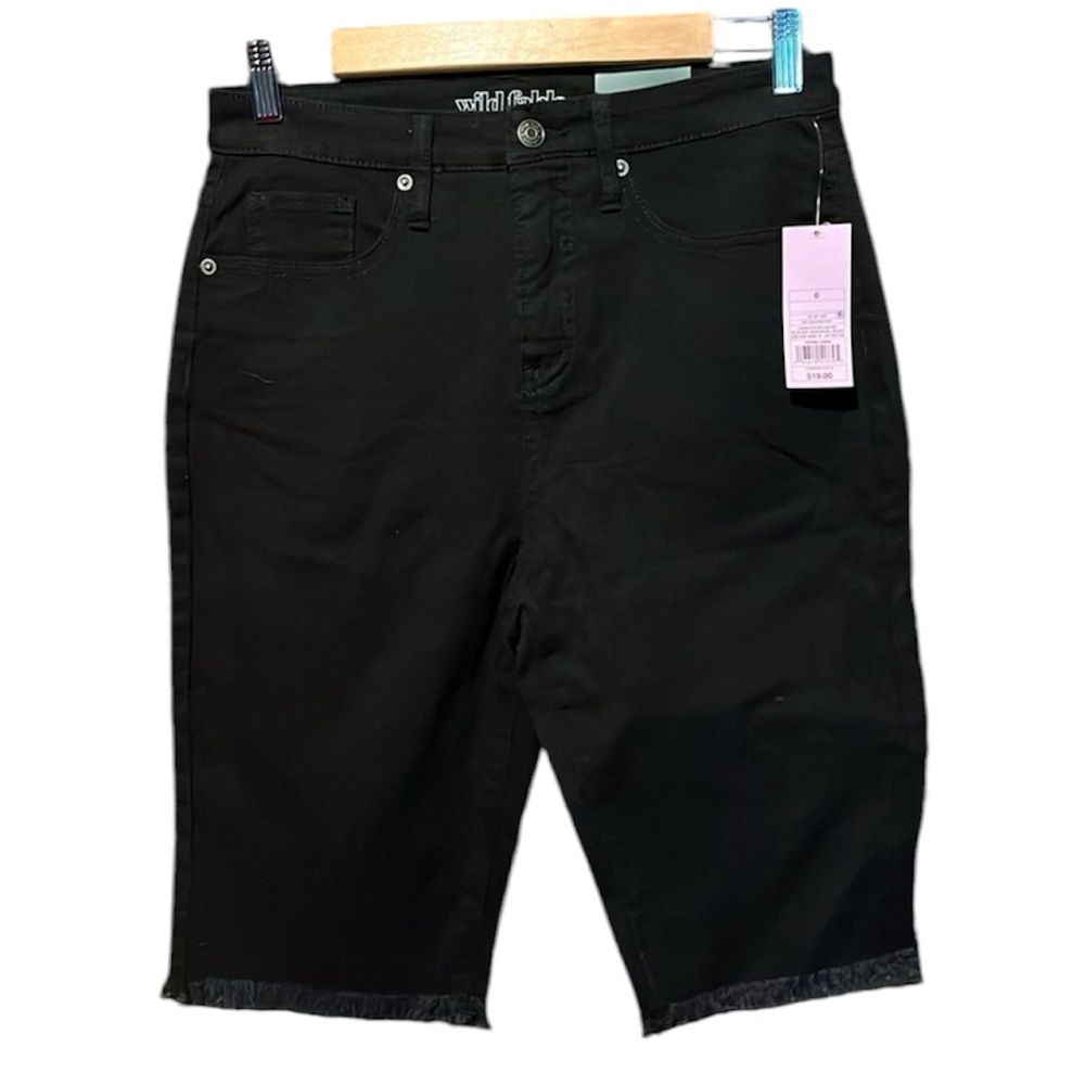 💰BOGO FREE Wild Fable High Waist Black Denim Jean Shorts sz 6